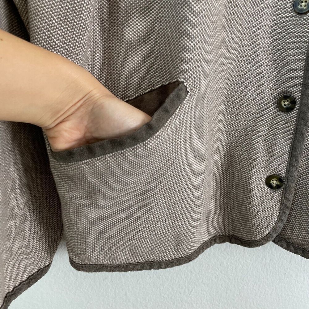 LL BEAN Womens Large Brown Button Up Cardigan Sweater Pockets - Picture 4 of 9